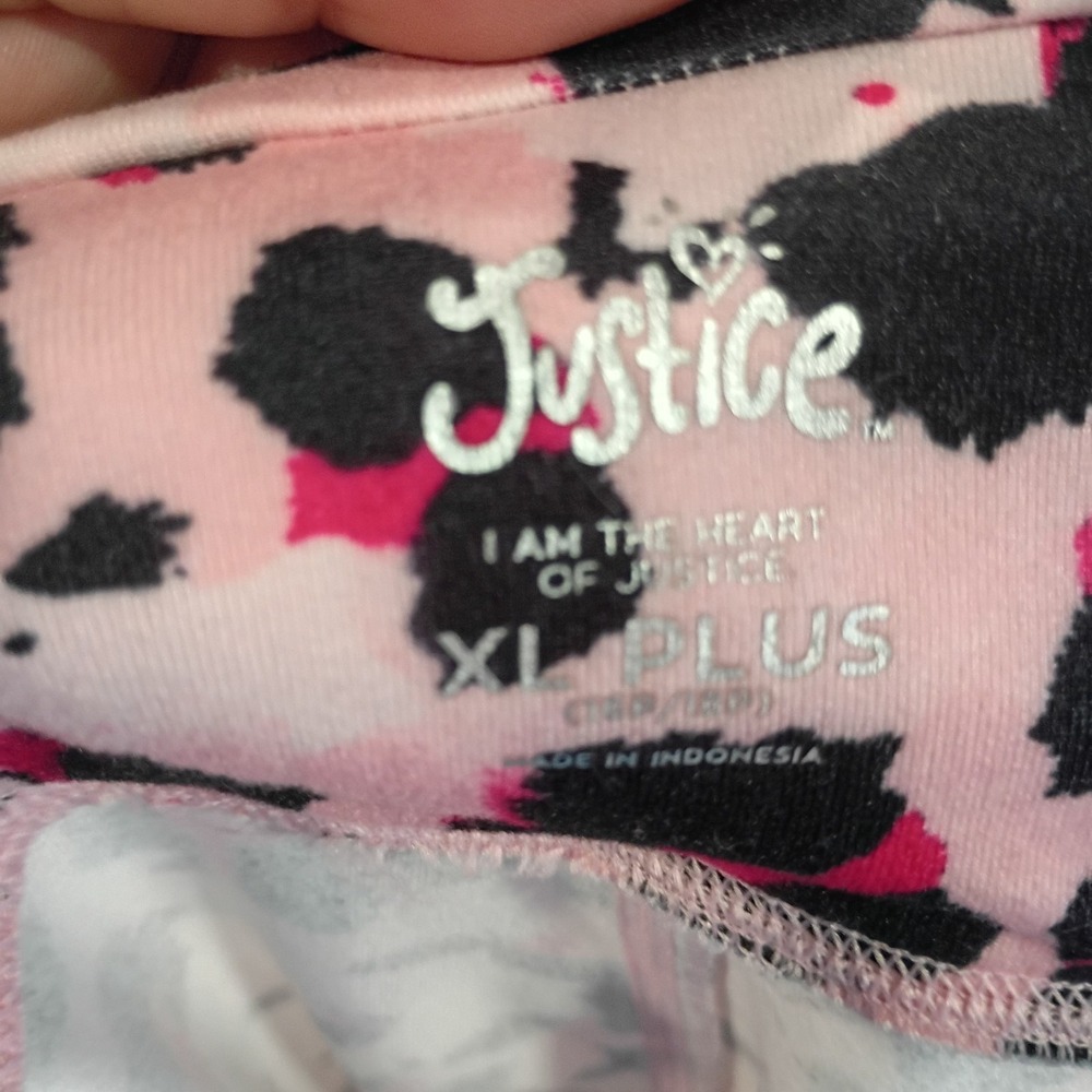 Justice Girls Active Pink & Black Leopard Print Tech Pocket Leggings XL 16P/18P - Picture 6 of 6